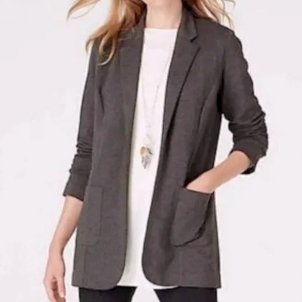 J.Jill Dark Gray Ponte open Blazer w/pockets Size  Medium